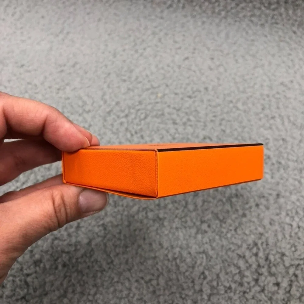 Authentic Hermes Orange Gift Box Empty Square 2.75x2.75x.75 Small Storage